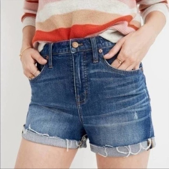 Madewell High Rise Denim Navy Blue Shorts 27 - Picture 2 of 9